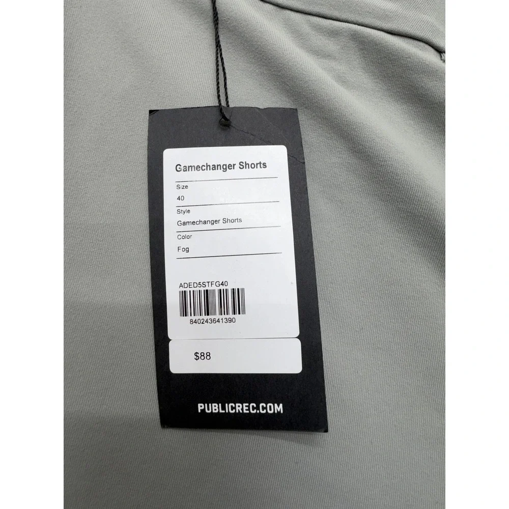 Public Rec Gamechanger Shorts Mens 40‎ Gray Chino Stretch 9 Inseam Casual Summer